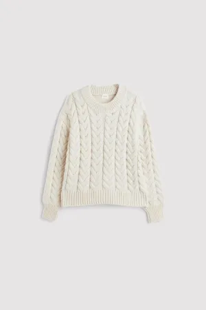 Ancien | Women's Old Money Soft Wool Cable Knit Sweater