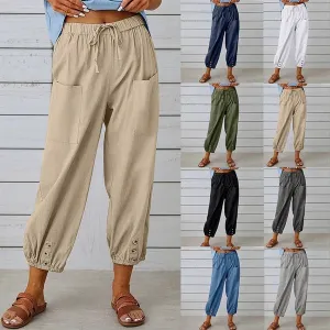 Big Sale 50% OFFWomen's Capri Pants Wide Leg Drawstring