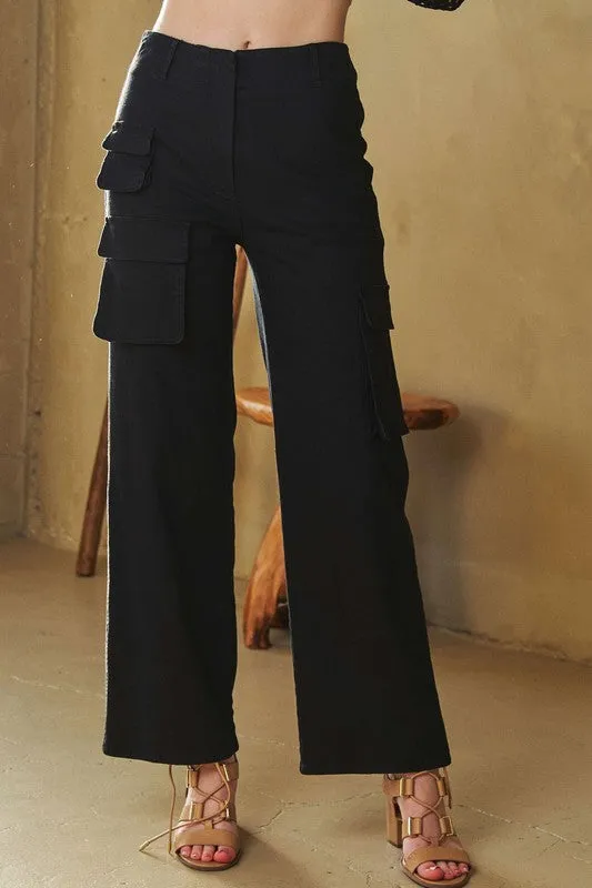 Blue Zone Planet |  Davi & Dani Flap Pocket Mid Rise Cargo Pants