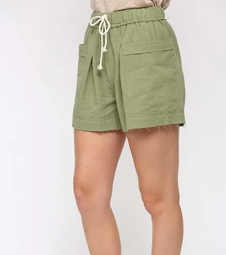Casual Cotton Frayed Shorts