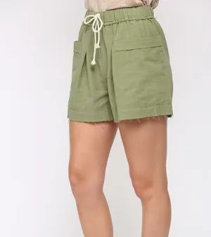 Casual Cotton Frayed Shorts