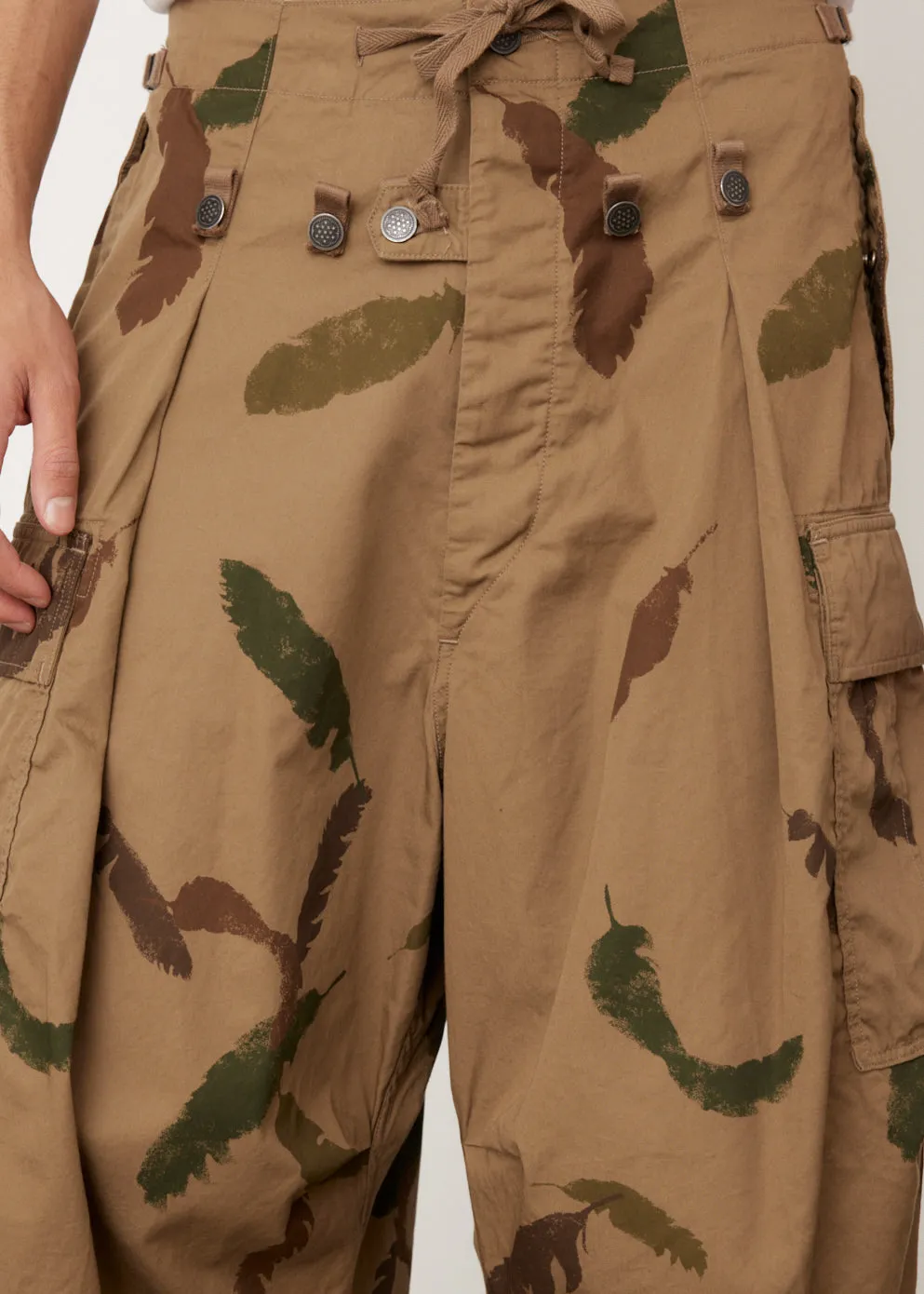 Combed Burberry Feather Camo Cargo Pants
