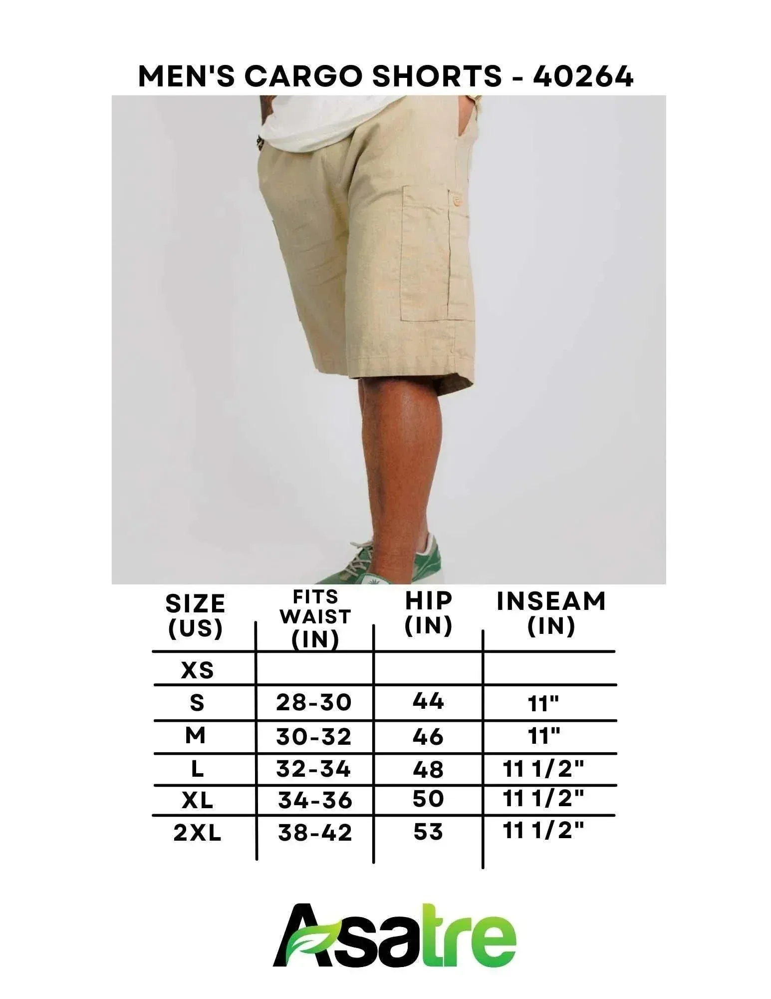Hemp Shorts - Men's Hemp and Organic Cotton Cargo Shorts