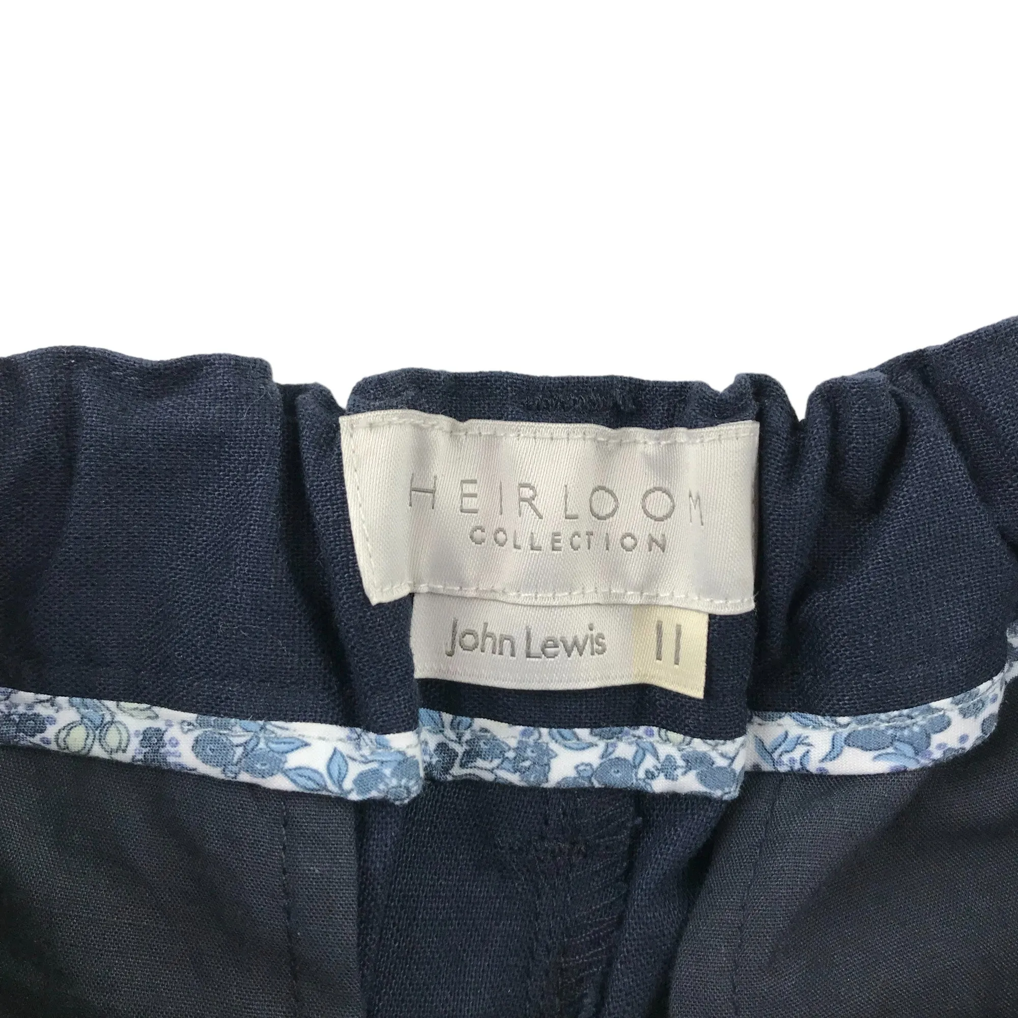 John Lewis shorts 10-11 years navy blue linen blend