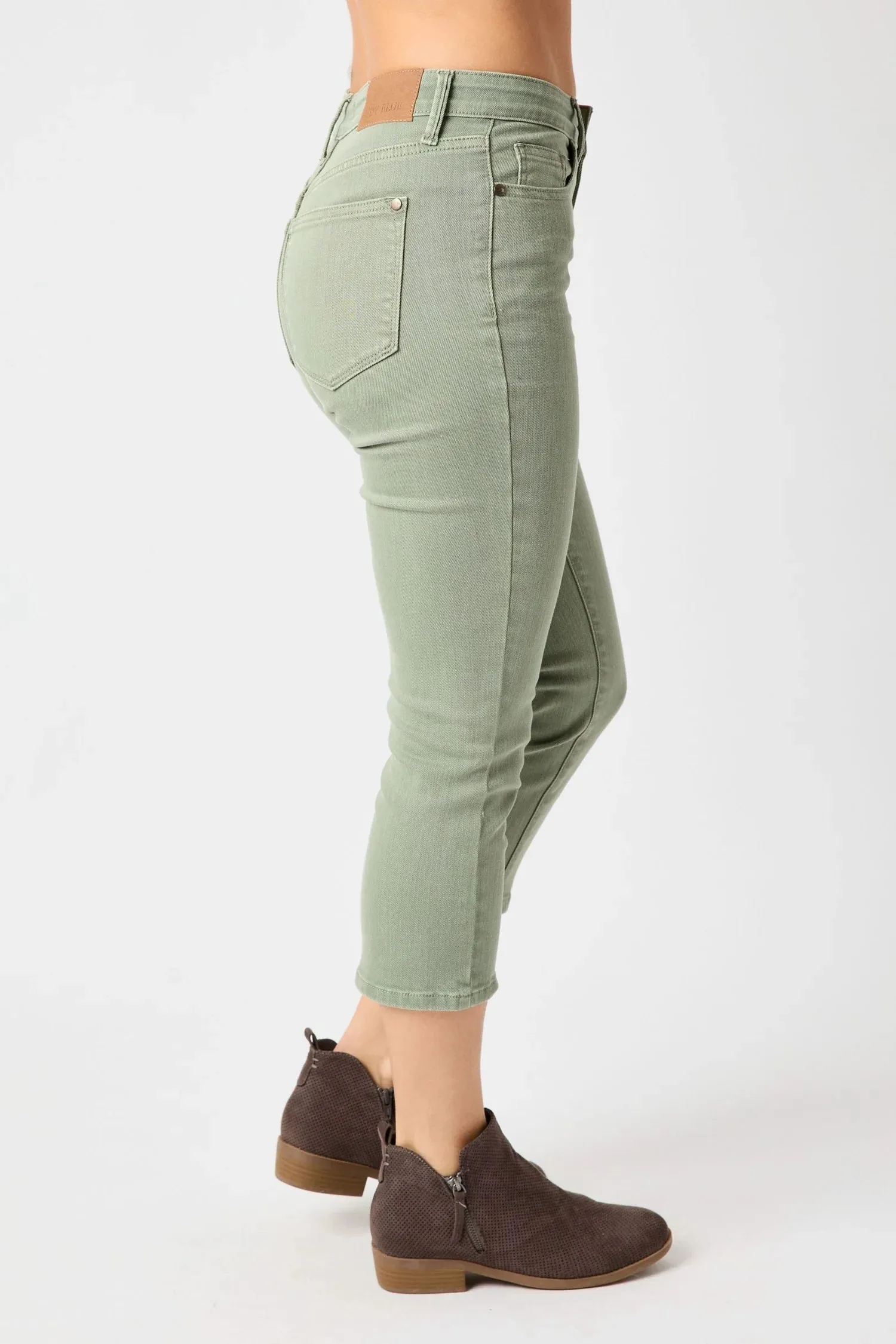 Judy Blue Sage MidRise Garment Dyed Capri
