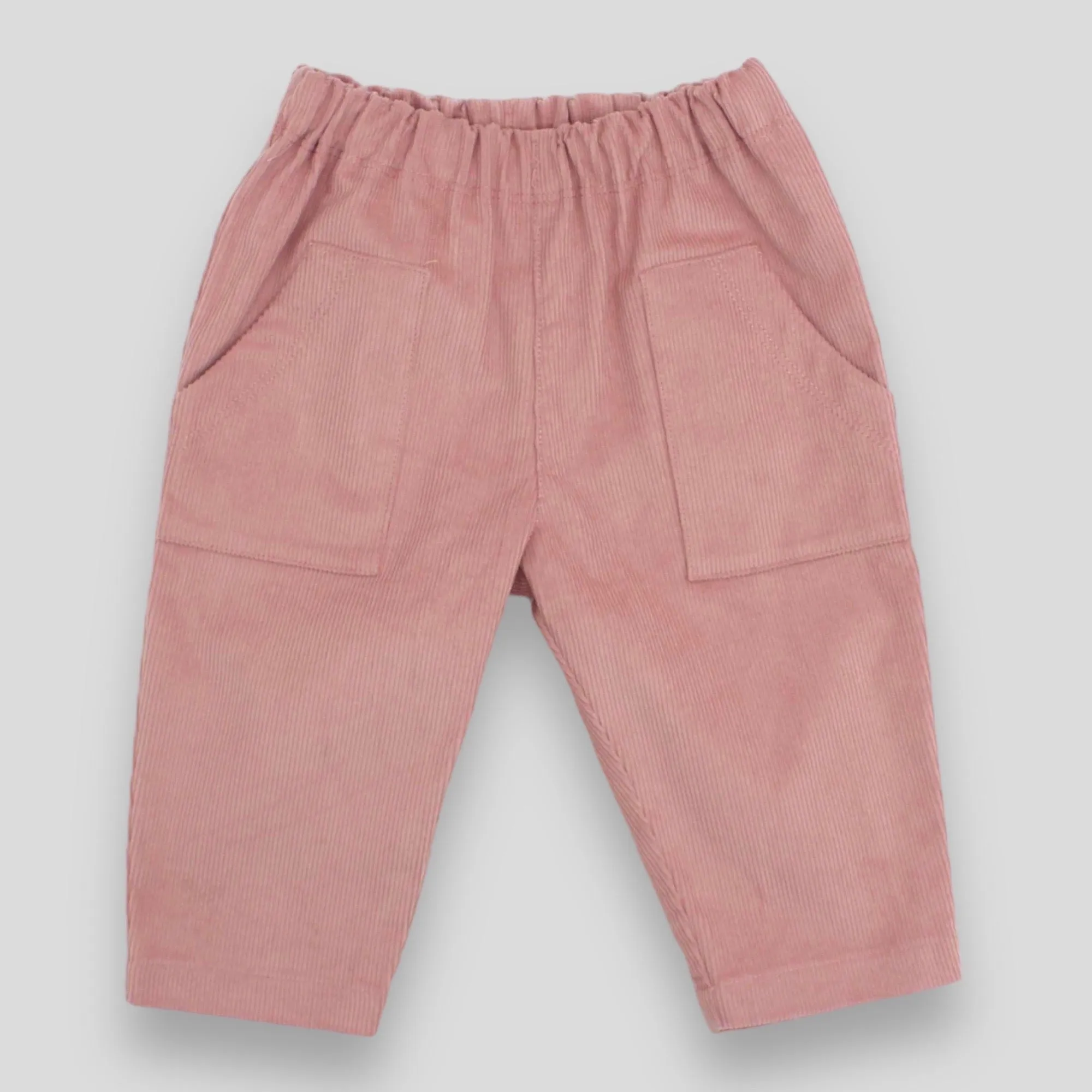 Kids' and Baby Cotton Corduroy Pants - Woodrose with Front Pocket
