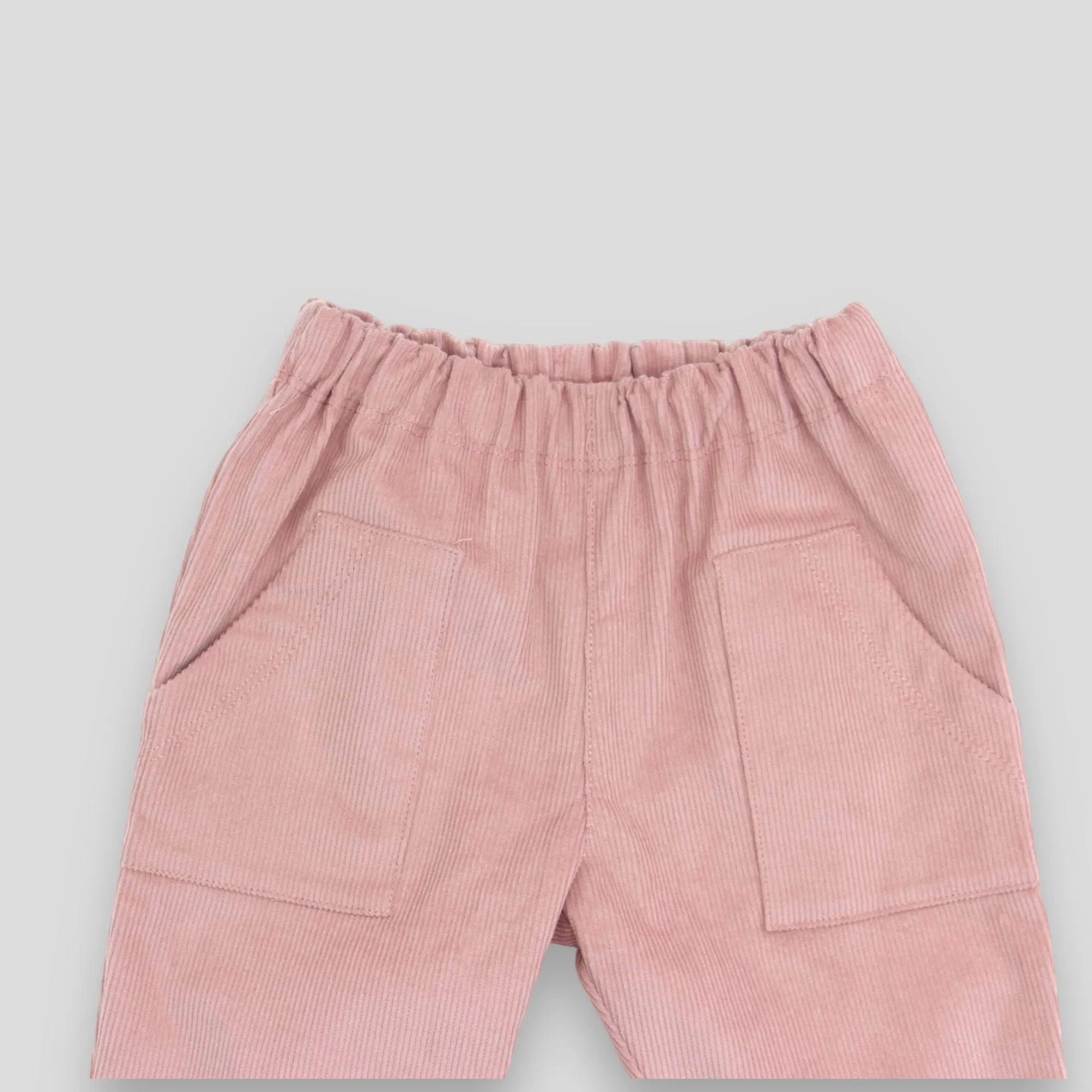 Kids' and Baby Cotton Corduroy Pants - Woodrose with Front Pocket