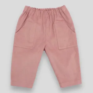 Kids' and Baby Cotton Corduroy Pants - Woodrose with Front Pocket