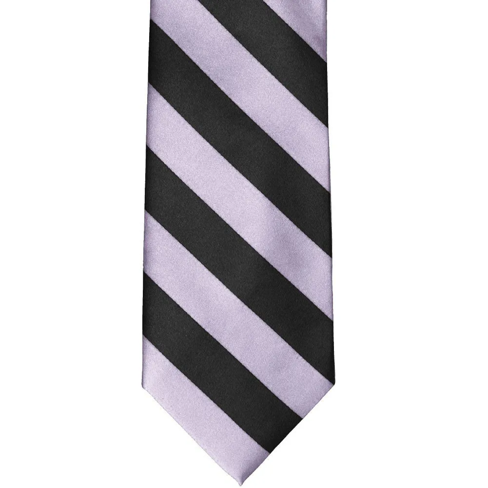 Lilac and Black Striped Tie