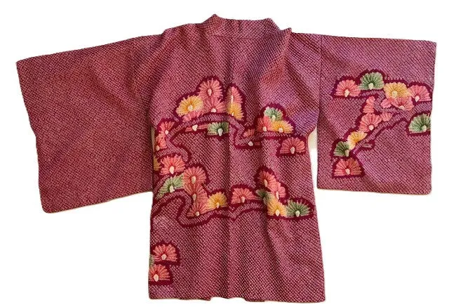 Luxurious Textured Silk Haori Kimono Top. Supple, and Flattering (Mauve)