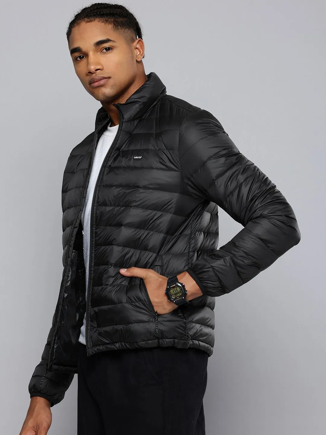 Men's Solid Black Jacket