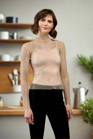 Mesh Rhinestone Top