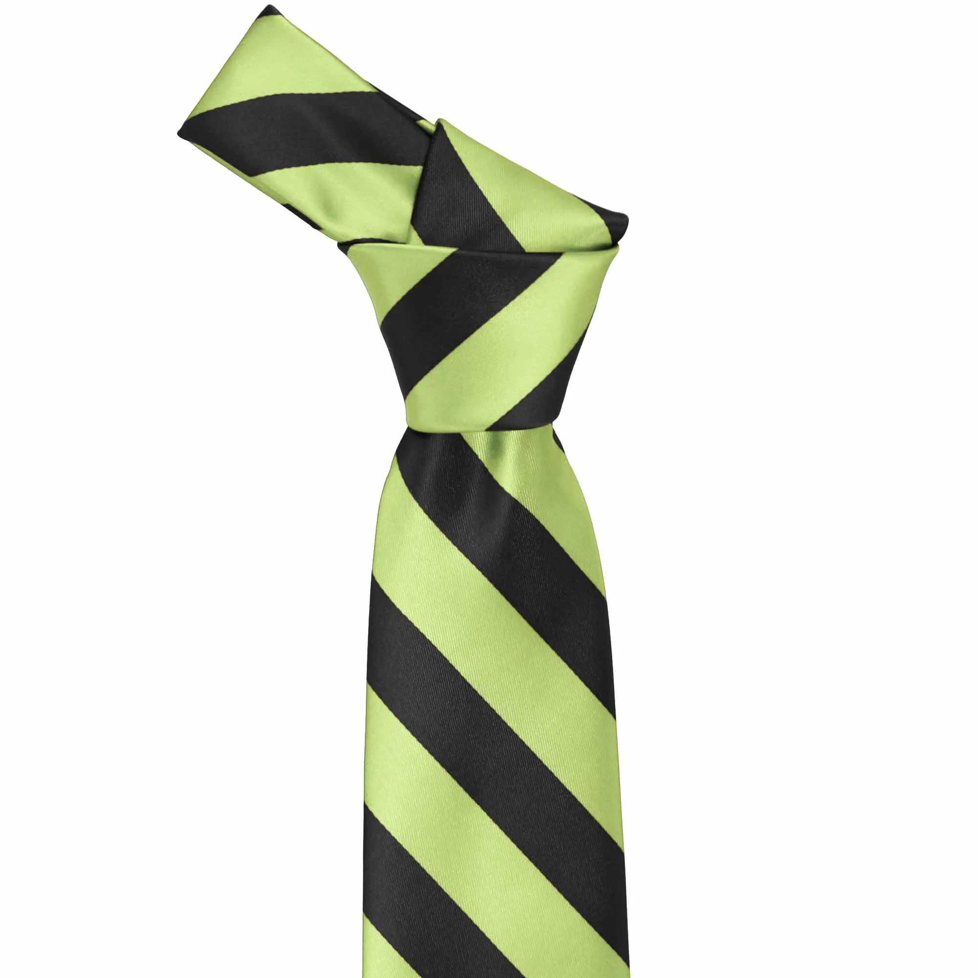 Pear Green and Black Striped Tie