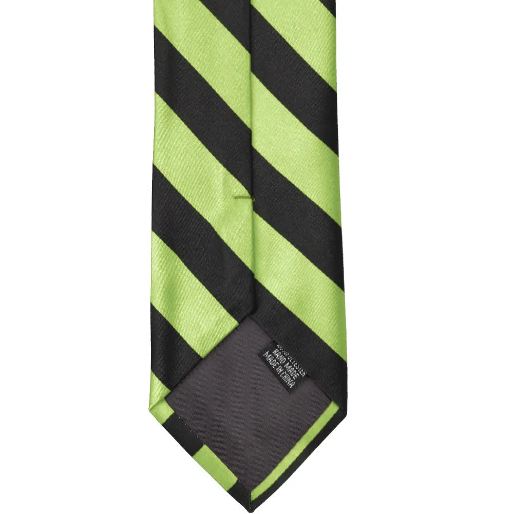 Pear Green and Black Striped Tie