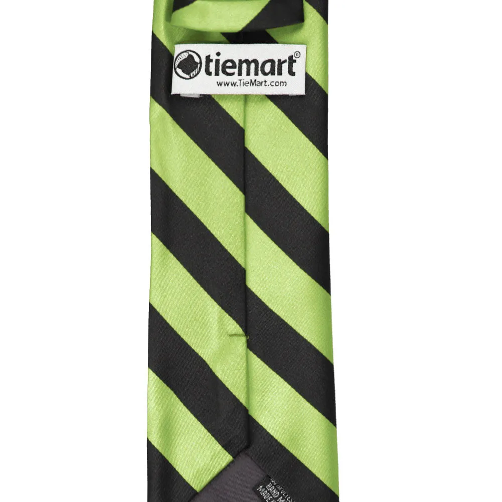 Pear Green and Black Striped Tie