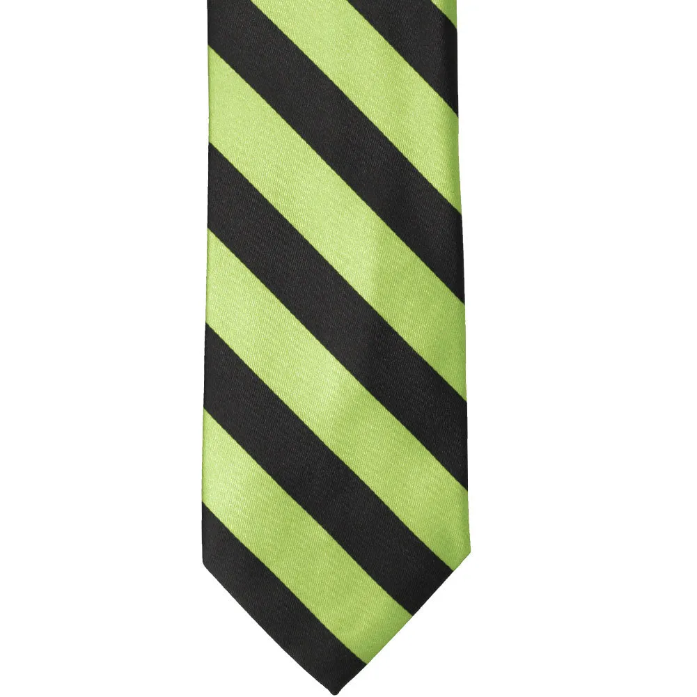 Pear Green and Black Striped Tie
