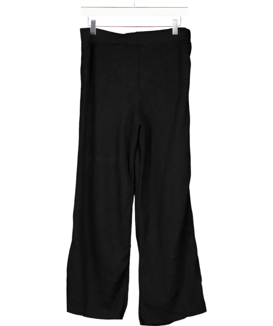 Sunspell Black Pull On Wool Trousers UK M