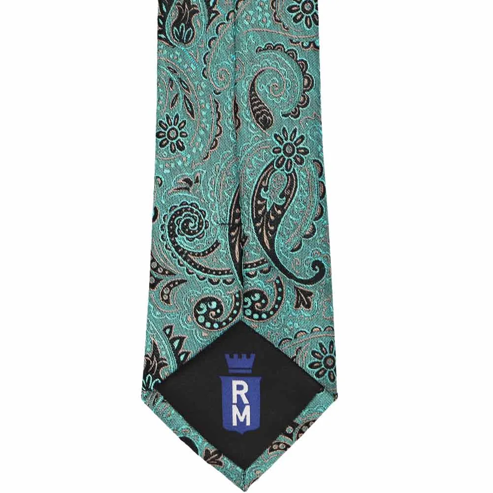 Teal Publicist Paisley Linen/Silk Necktie