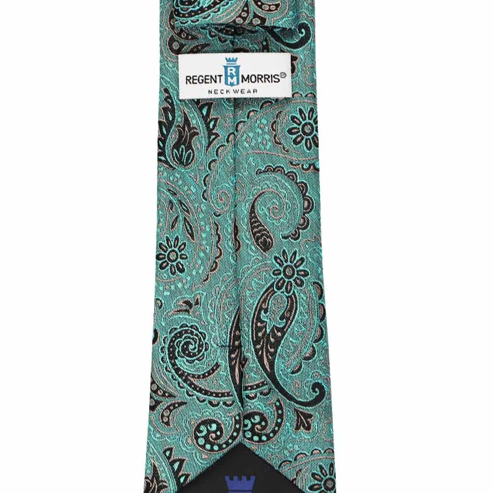 Teal Publicist Paisley Linen/Silk Necktie