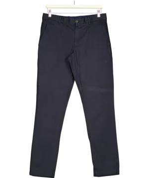 Tessuti et Sondrio Blue Extra Slim Fit Cotton Trousers - Regular Length W32
