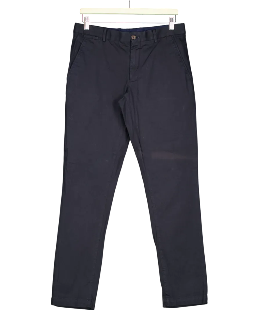 Tessuti et Sondrio Blue Extra Slim Fit Cotton Trousers - Regular Length W32