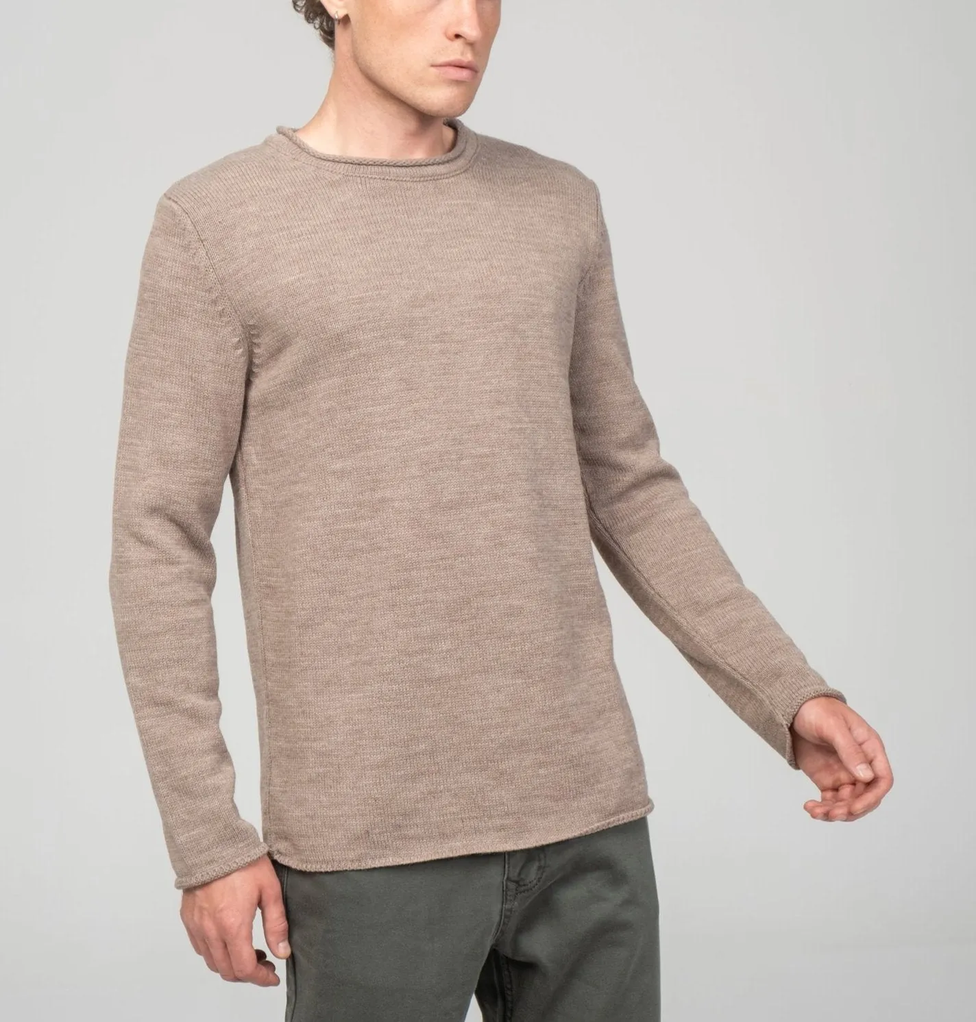 Tube Soft Pullover Sweater - Light Brown