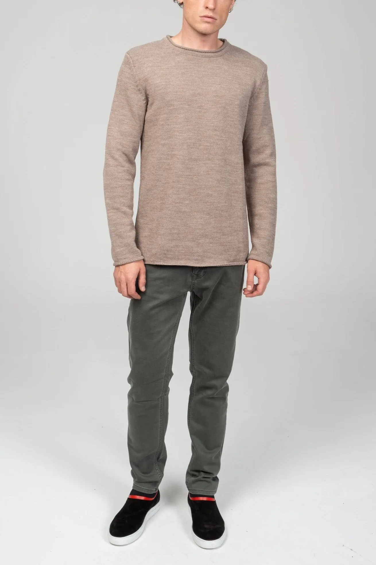 Tube Soft Pullover Sweater - Light Brown