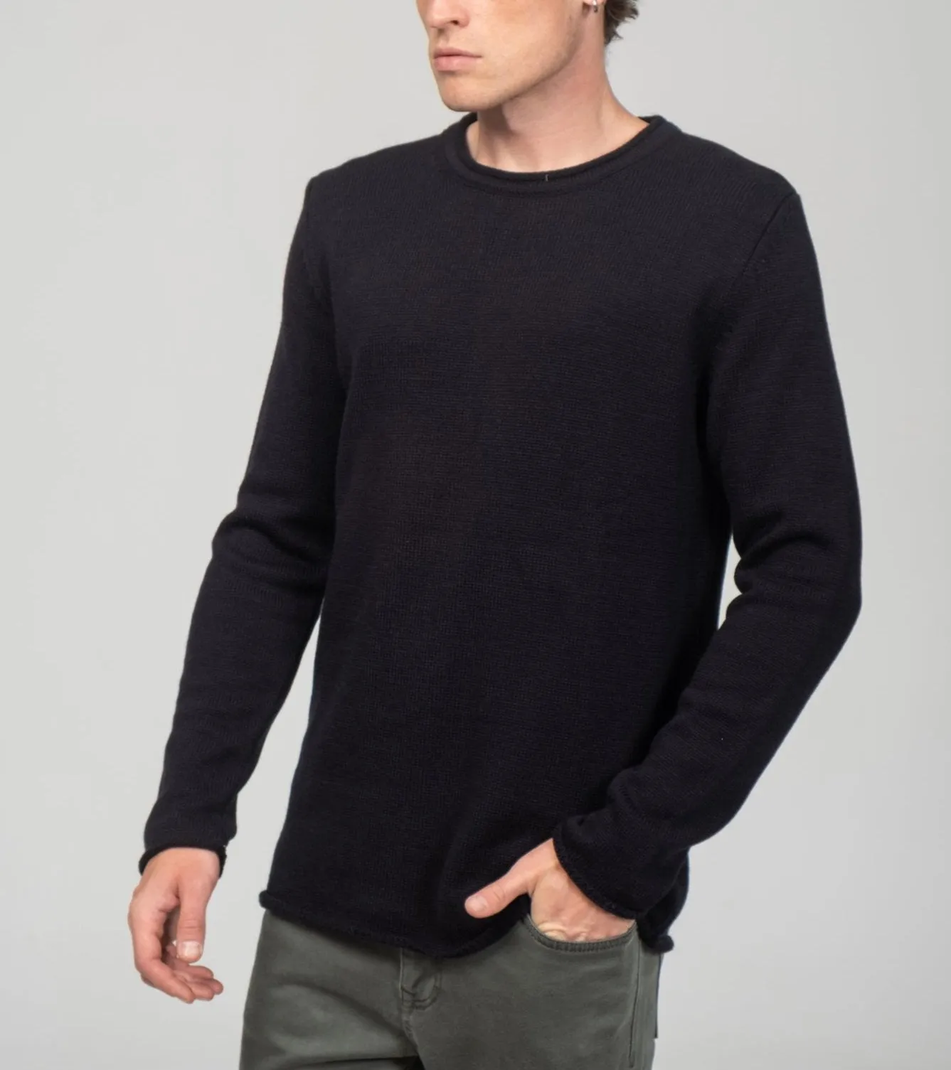 Tube Soft Pullover Sweater - Navy