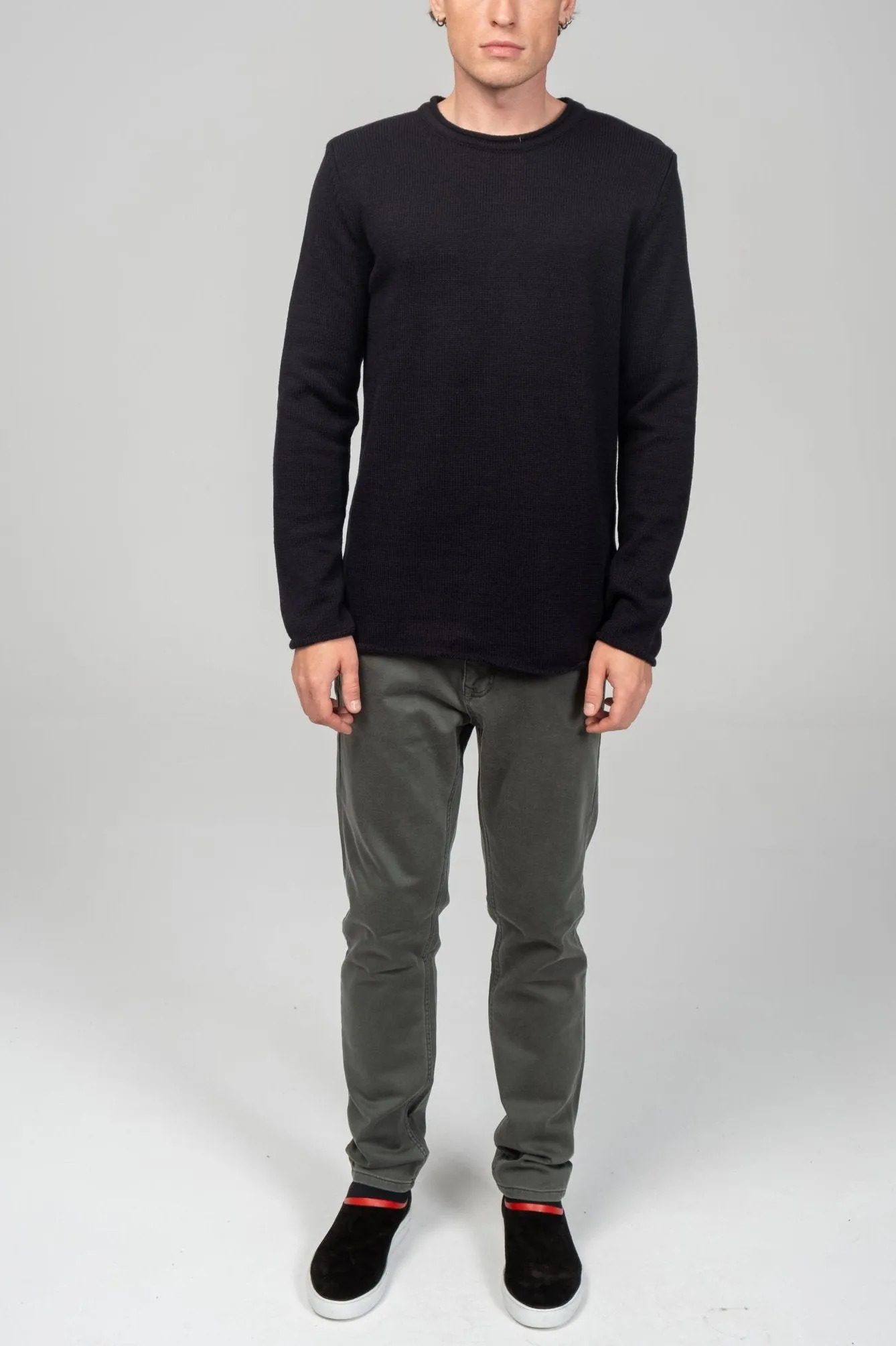 Tube Soft Pullover Sweater - Navy