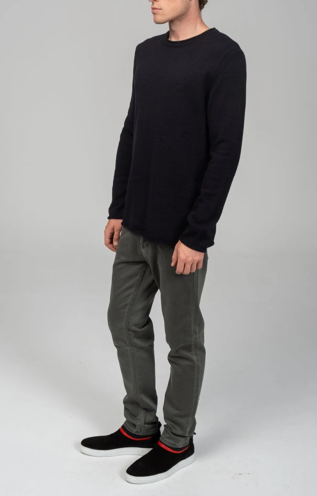 Tube Soft Pullover Sweater - Navy