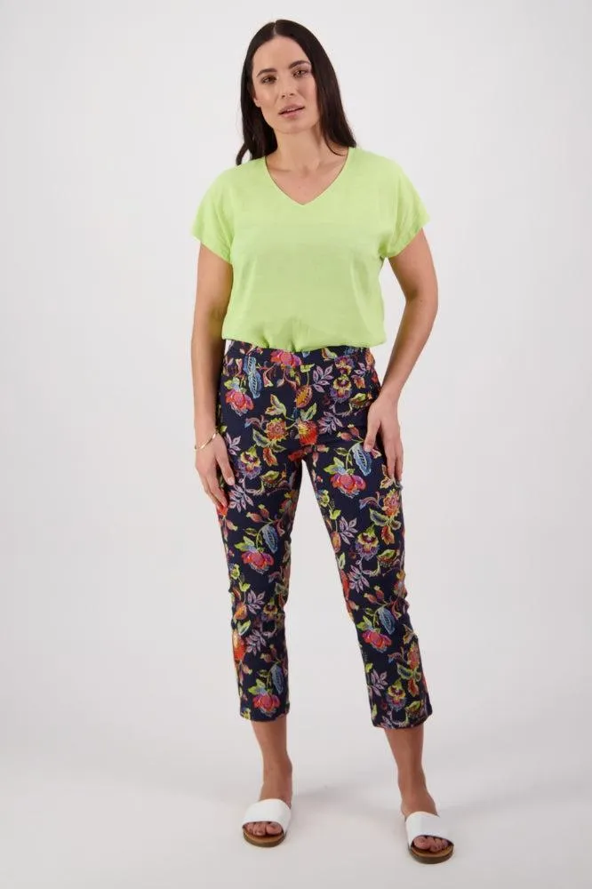 Vassalli Printed Slim Leg 7/8 Length Lightweight Pull On Brazil