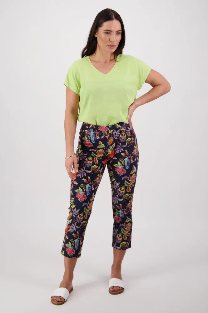 Vassalli Printed Slim Leg 7/8 Length Lightweight Pull On Brazil