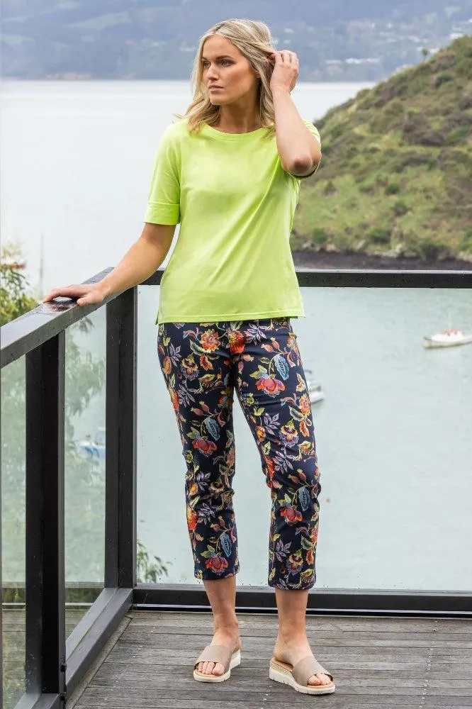Vassalli Printed Slim Leg 7/8 Length Lightweight Pull On Brazil