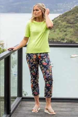 Vassalli Printed Slim Leg 7/8 Length Lightweight Pull On Brazil