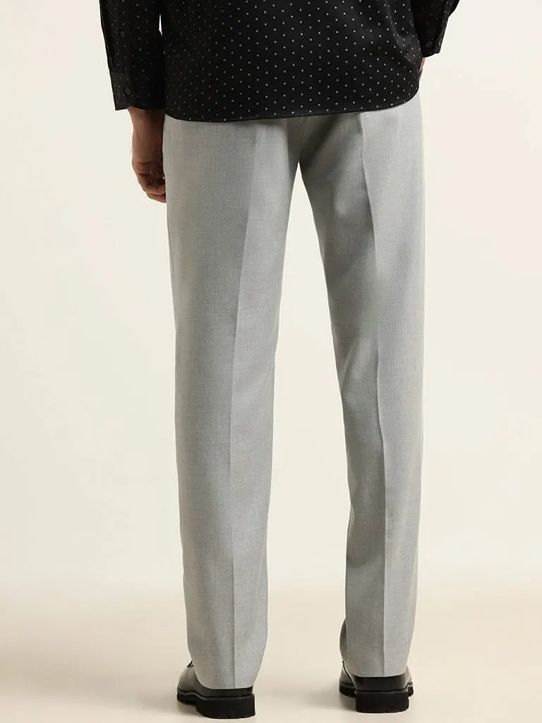 WES Formals Grey Ultra-Slim Fit Trousers