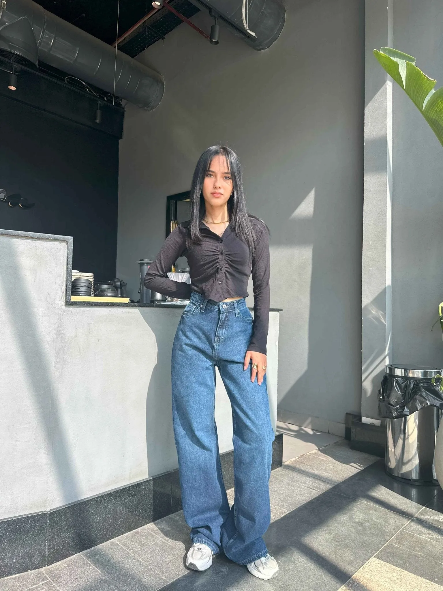 Wide Leg - Classic Navy Blue Jeans.