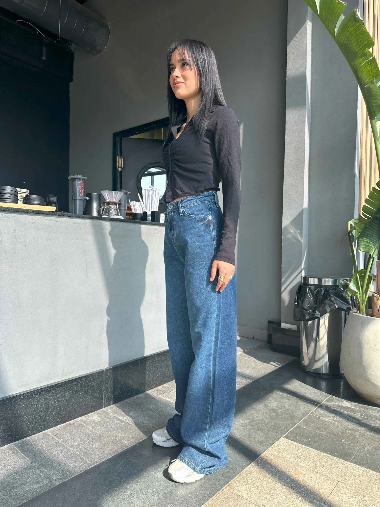 Wide Leg - Classic Navy Blue Jeans.