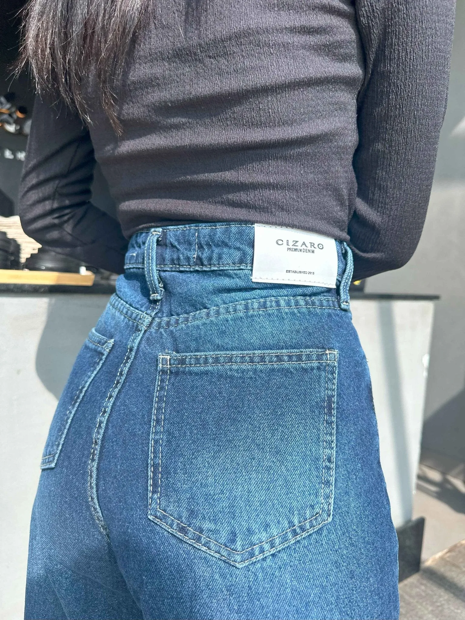 Wide Leg - Classic Navy Blue Jeans.