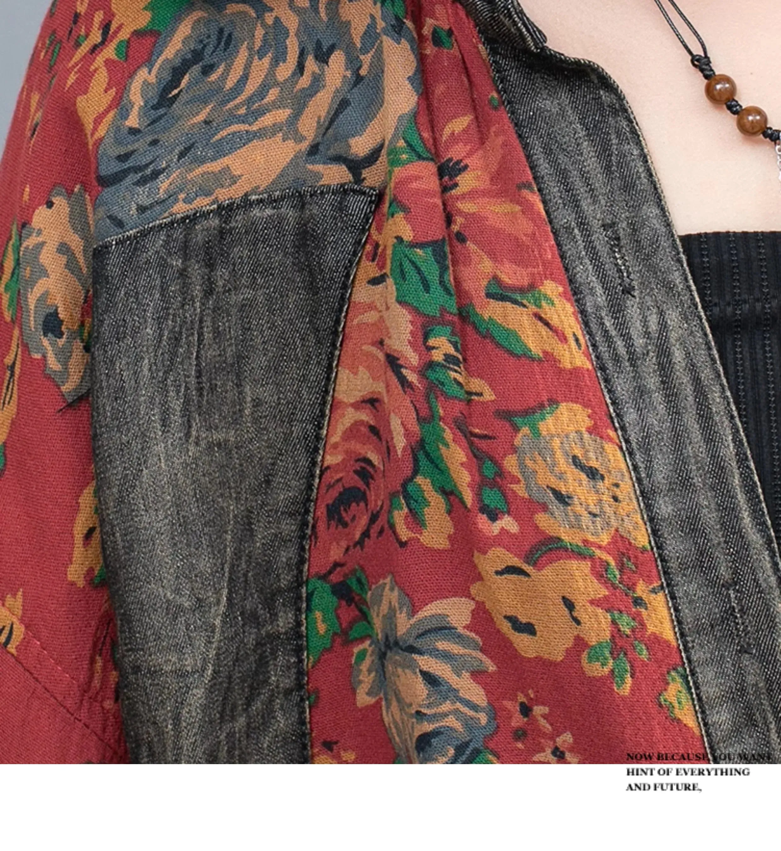 Women's 2 Piece Distressed Denim Floral Harem Pants Set